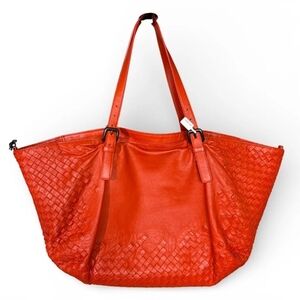 Bottega Veneta Red Nappa Intrecciato Large Cesta Tote